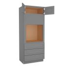 Grey Shaker Elite Oven Cabinet 33"W x 84"H Largo - Buy Cabinets Today