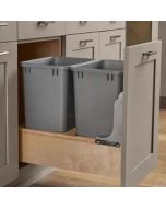 Soft Closing Door Mounting Pull-Out Double 35 Quart Can Waste Container - Lids not available - Fits Best in B18, B18FHD or B21 Largo - Buy Cabinets Today