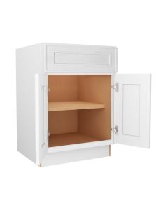 Craftsman White Shaker B24 - Double Door / Single Drawer Base Cabinet Largo - Buy Cabinets Today