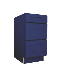 Navy Blue Shaker Vanity Three Drawer Base Cabinet 18"W Largo - Buy Cabinets Today
