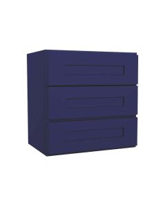 Navy Blue Shaker Three drawer wall cabinet 18"W Largo - Buy Cabinets Today