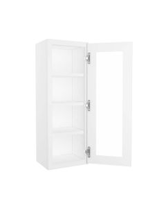 Craftsman White Shaker Wall Open Frame Glass Door Cabinet 15"W x 42"H Largo - Buy Cabinets Today
