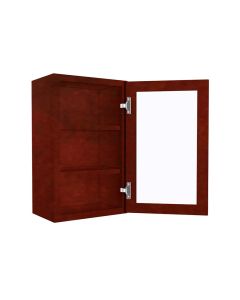 Wall Glass Door Cabinet with Finished Interior 18" x 30" Largo - Buy Cabinets Today