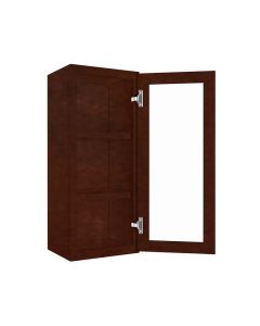Wall Mullion Glass Door Cabinet with Finished Interior 15" x 36" Largo - Buy Cabinets Today