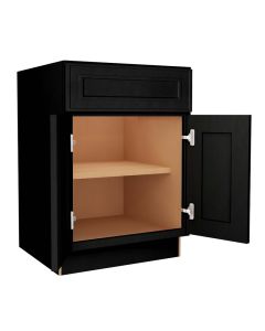 Craftsman Black Shaker B24 - Double Door / Single Drawer Base Cabinet Largo - Buy Cabinets Today