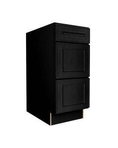 Craftsman Black Shaker 3 Drawer Base Cabinet 12" Largo - Buy Cabinets Today