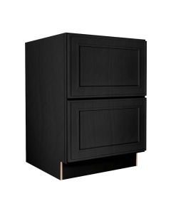 Craftsman Black Shaker 2 Drawer Base Cabinet 24" Largo - Buy Cabinets Today