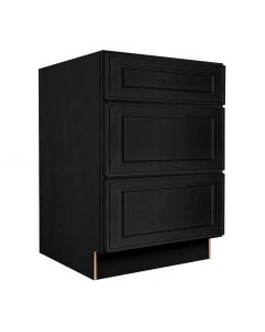 Craftsman Black Shaker 3 Drawer Base Cabinet 24" Largo - Buy Cabinets Today