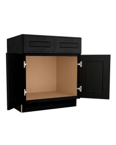 Craftsman Black Shaker Vanity Sink Base Cabinet 30" Largo - Buy Cabinets Today