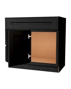 Craftsman Black Shaker Vanity Sink Base Drawer Left Cabinet 30" Largo - Buy Cabinets Today