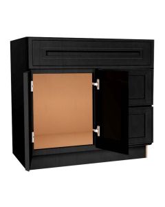 Craftsman Black Shaker Vanity Sink Base Drawer Right Cabinet 36" Largo - Buy Cabinets Today