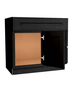 Craftsman Black Shaker Vanity Sink Base Drawer Right Cabinet 30" Largo - Buy Cabinets Today