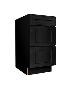 Craftsman Black Shaker Vanity Drawer Base Cabinet 18" Largo - Buy Cabinets Today