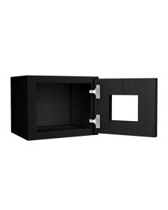 Craftsman Black Shaker Wall Beveled Glass Door with Finished Interior 12" x 12" Largo - Buy Cabinets Today