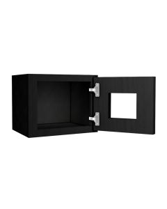 Craftsman Black Shaker Wall Glass Door Cabinet with Finished Interior 15" x 12" Largo - Buy Cabinets Today