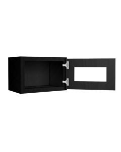 Craftsman Black Shaker Wall Beveled Glass Door with Finished Interior 18" x 12" Largo - Buy Cabinets Today