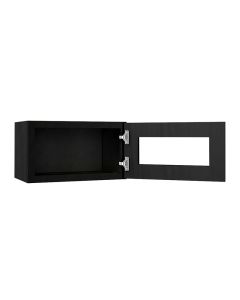 Craftsman Black Shaker Wall Glass Door Cabinet with Finished Interior 21" x 12" Largo - Buy Cabinets Today