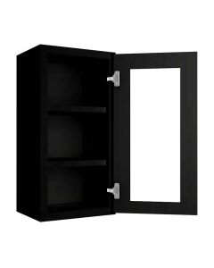 Craftsman Black Shaker Wall Open Frame Glass Door Cabinet 15"W x 30"H Largo - Buy Cabinets Today