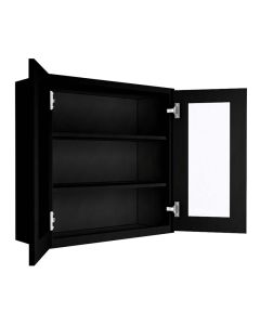 Craftsman Black Shaker Wall Open Frame Glass Door Cabinet 30"W x 30"H Largo - Buy Cabinets Today
