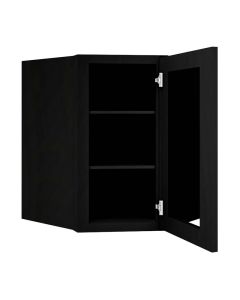 Craftsman Black Shaker Wall Diagonal Open Frame Glass Door Cabinet 24"W x 30"H Largo - Buy Cabinets Today