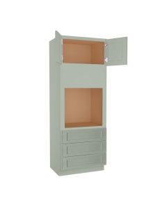 Craftsman Lily Green Shaker Oven Cabinet 33"W x 90"H Largo - Buy Cabinets Today