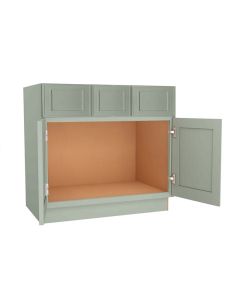 Craftsman Lily Green Shaker Vanity Sink Base Cabinet with Drawers 42" Largo - Buy Cabinets Today