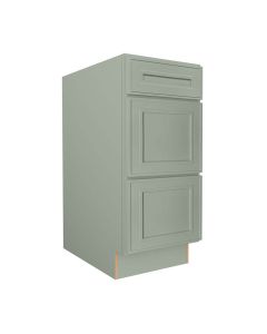 Craftsman Lily Green Shaker Vanity Drawer Base Cabinet 12" Largo - Buy Cabinets Today