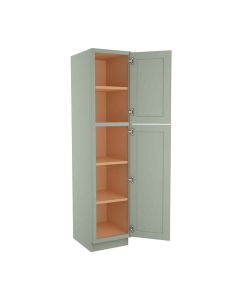 Craftsman Lily Green Shaker Vanity Linen Utility Cabinet 18"W x 80"H Largo - Buy Cabinets Today