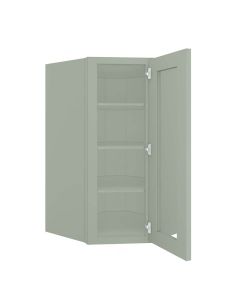 Craftsman Lily Green Shaker Wall Diagonal Open Frame Glass Door Cabinet 24"W x 42"H Largo - Buy Cabinets Today