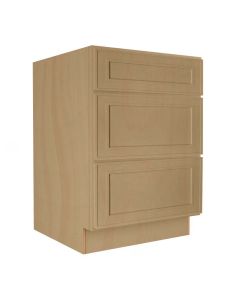 Craftsman Natural Shaker 3 Drawer Base Cabinet 24" Largo - Buy Cabinets Today