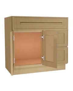 Craftsman Natural Shaker Vanity Sink Base Drawer Right Cabinet 36" Largo - Buy Cabinets Today
