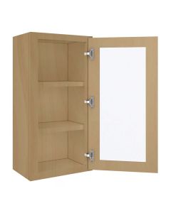 Craftsman Natural Shaker Wall Open Frame Glass Door Cabinet 18"W x 36"H Largo - Buy Cabinets Today