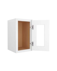 Craftsman White Shaker Wall Beveled Glass Door with Finished Interior 12" x 12" Largo - Buy Cabinets Today