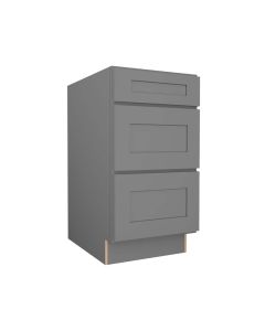 Grey Shaker Elite Three Drawer Base Cabinet 18" Largo - Buy Cabinets Today