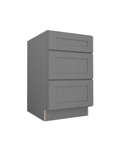 Grey Shaker Elite Three Drawer Base Cabinet 21" Largo - Buy Cabinets Today