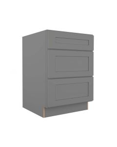 Grey Shaker Elite Three Drawer Base Cabinet 24" Largo - Buy Cabinets Today
