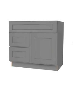 Grey Shaker Elite Vanity Sink Base Drawer Left Cabinet 30"W Largo - Buy Cabinets Today