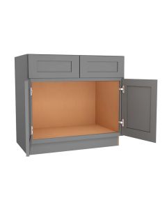 Grey Shaker Elite Vanity Sink Base Cabinet 36"W Largo - Buy Cabinets Today