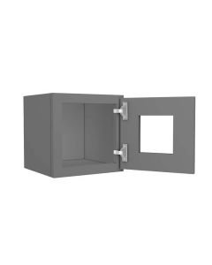 Grey Shaker Elite Wall Open Frame Glass Door Cabinet  12"W x 12"H Largo - Buy Cabinets Today