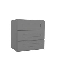 Grey Shaker Elite Three drawer wall cabinet 18"W Largo - Buy Cabinets Today