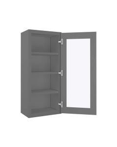 Grey Shaker Elite Wall Open Frame Glass Door Cabinet  18"W x 42"H Largo - Buy Cabinets Today