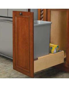 1- 50 Qt. Wood Bottom Mount Waste Container Kit w/Rev-A-Motion Slides - Fits Best in B18FHD Largo - Buy Cabinets Today
