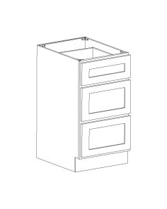 Summit Shaker White Vanity Three Drawer Base Cabinet 12"W Largo - Buy Cabinets Today