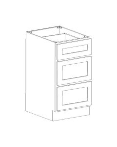 York Driftwood Grey Vanity Three Drawer Base Cabinet 15"W Largo - Buy Cabinets Today