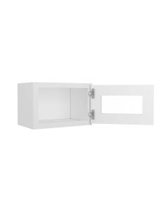 Craftsman White Shaker Wall Beveled Glass Door with Finished Interior 18" x 12" Largo - Buy Cabinets Today