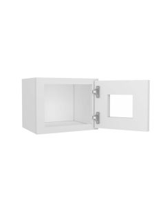 Craftsman White Shaker Wall Glass Door Cabinet with Finished Interior 15" x 12" Largo - Buy Cabinets Today