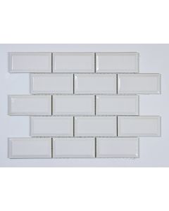 White Porcelain Mosaic Subway Tile Largo - Buy Cabinets Today