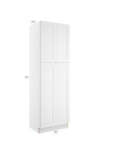 Colorado Shaker White Utility Cabinet 30"W x 96"H Largo - Buy Cabinets Today