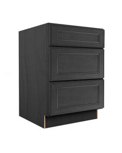 York Driftwood Grey Three Drawer Base Cabinet 24" Largo - Buy Cabinets Today