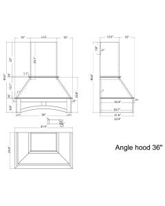 Driftwood Grey Angled Hood 36" Largo - Buy Cabinets Today